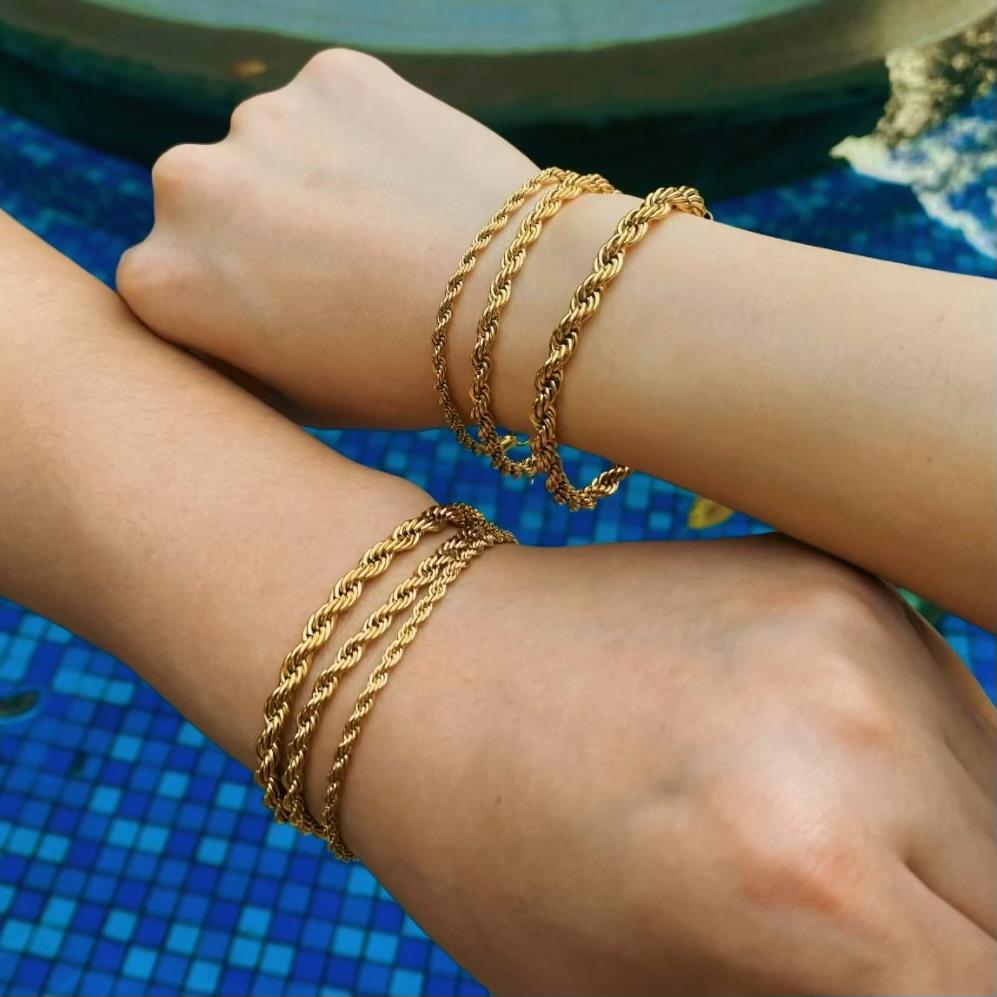 Set couple bracelets, Stainless Steel bracelets, Twist Rope Chain Bracelets Set for Couples – Perfect Gift for Friends, Family, and Loved Ones