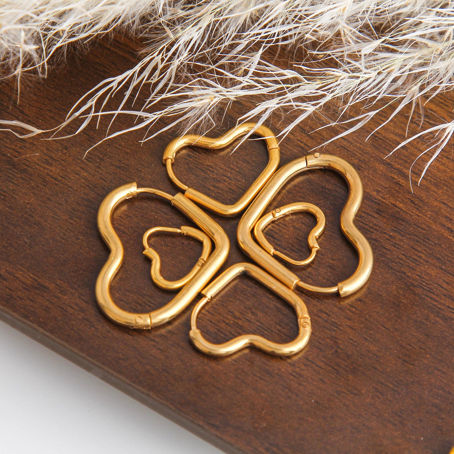 Stainless Steel Heart Hoop Earrings – Unique Minimalist Style, Available in Three Sizes, Perfect for Helix, Cartilage, and Earlobe Piercings, Everyday Fashion Jewelry, Lightweight and Comfortable