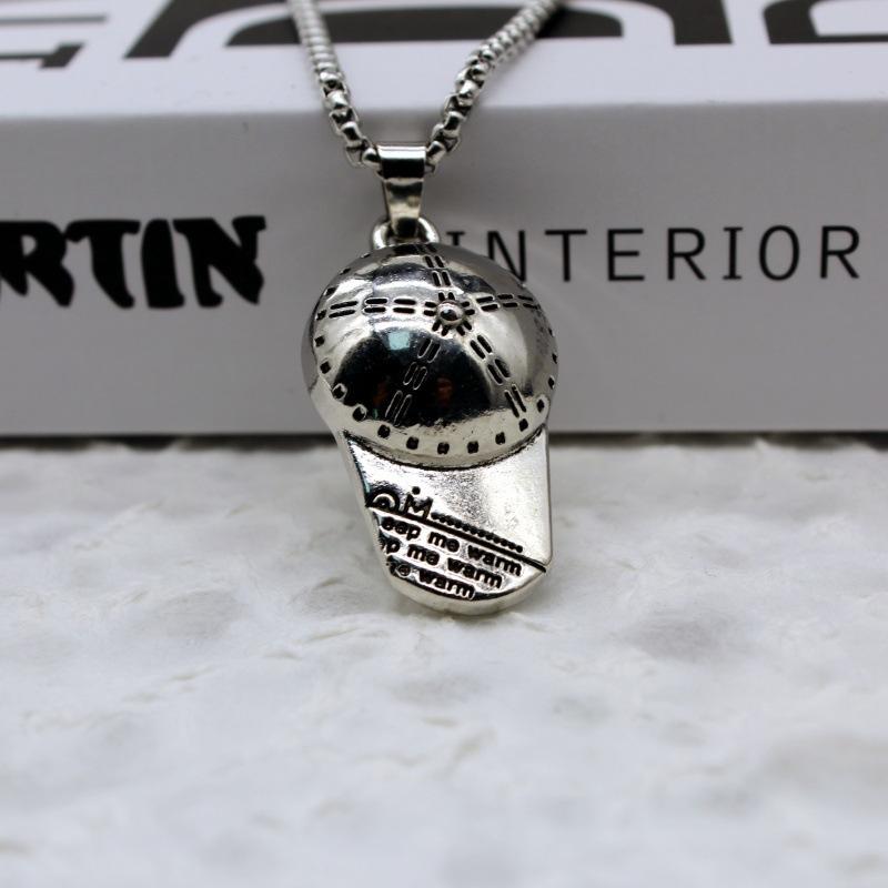 HN074:Hip-Hop Style Necklace,Baseball Cap Pendent Necklace For Women And Men
