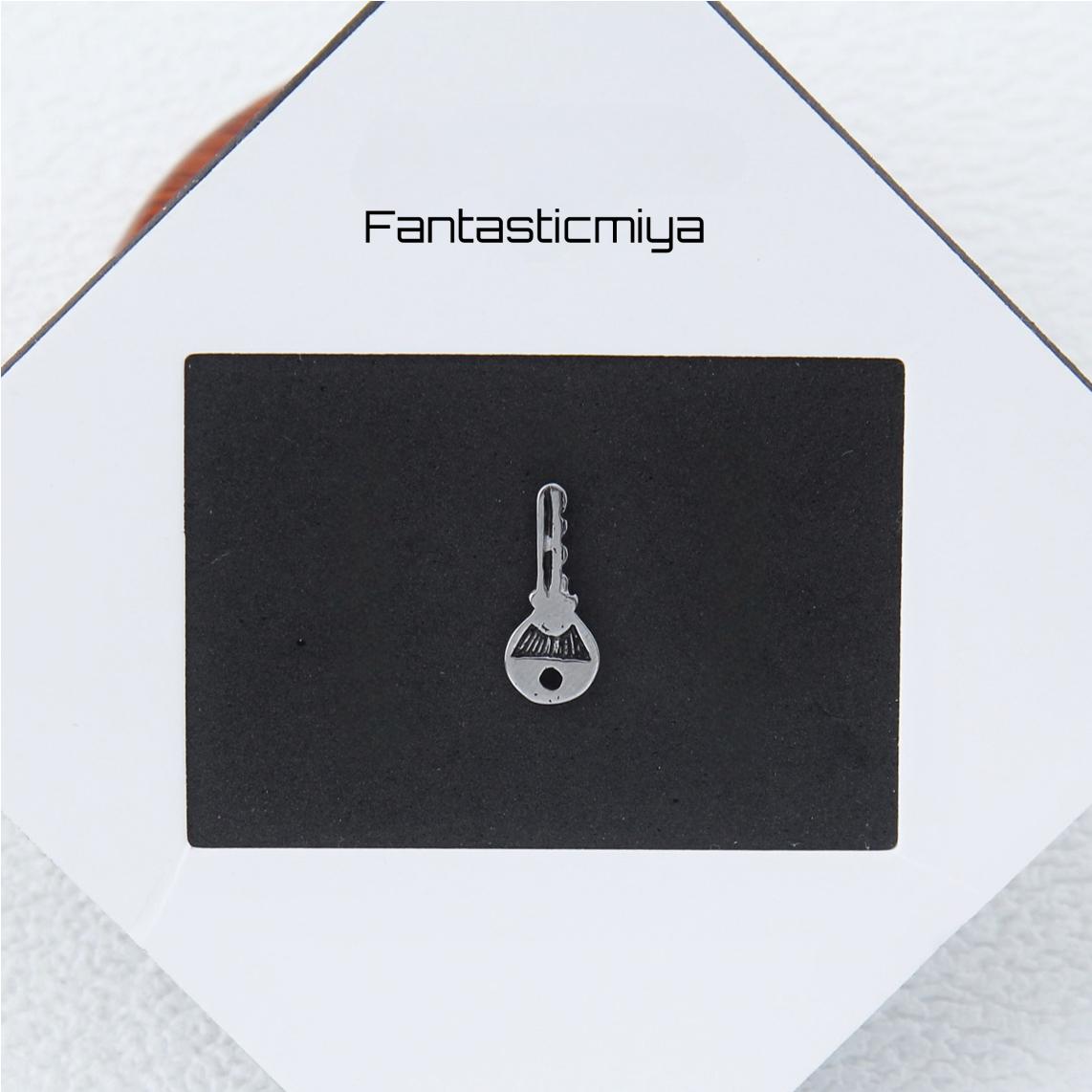 1 count/ Punk Gothic Key Stud Earring, Vintage Stud Earring with flat Back,Halloween Party Cosplay – Titanium Stud,Earlobe Earring, Helix Cartilage Earring for Men and Women,