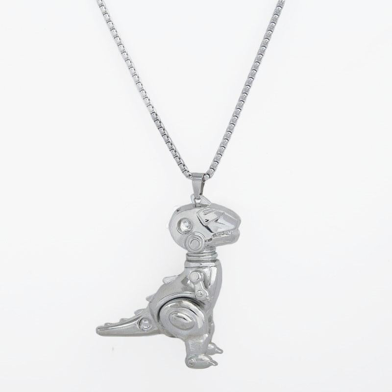 HN025:Hip-Hop Style NecklaceMen's Amulet Stainless Steel Dinosaur Pendant Necklace Necklace for Women and Men
