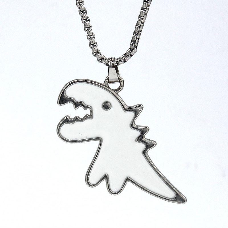 HN016:Hip-Hop Style Necklace, Tiny Animal Dinosaur Pendant Necklace Unique Dragon Charm Necklace for Women and Men