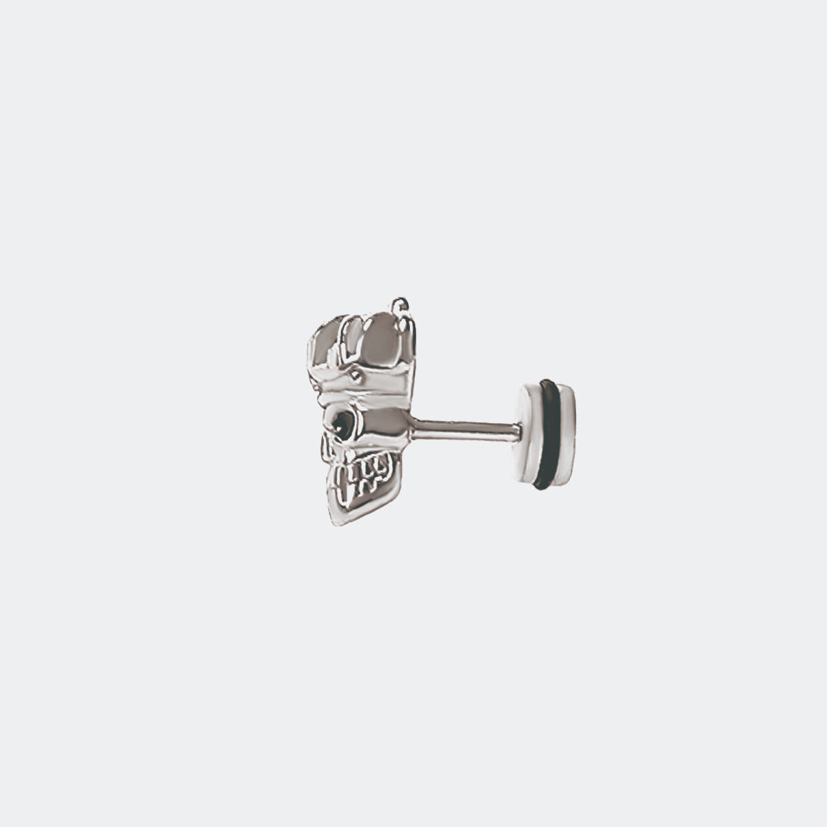 1 Count of Punk Ghost King Gothic Stud Earrings: Vintage Style with Flat Back – Titanium Stud, Hypoallergenic Steel Helix Cartilage Earring for Men and Women, Ideal for Halloween Party Cosplay"