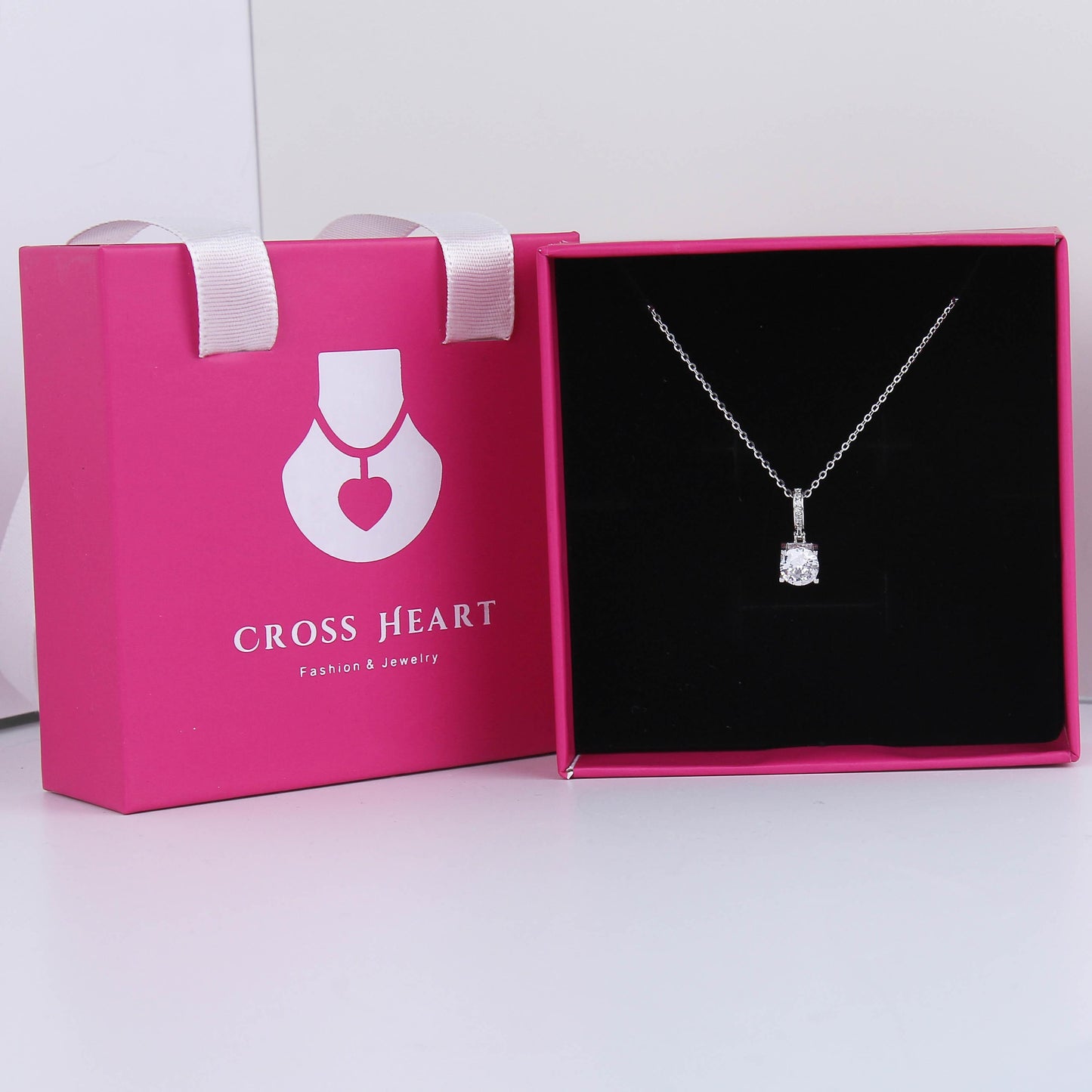 S925 Sterling Silver necklace for women- 1CT Synthetic Moissanite Pendant, Six-prong Set, Minimalist Design, Simple and Timeless, Classic Pendant Necklace,Dainty Gifts for Mom Daughter Girlfriend.