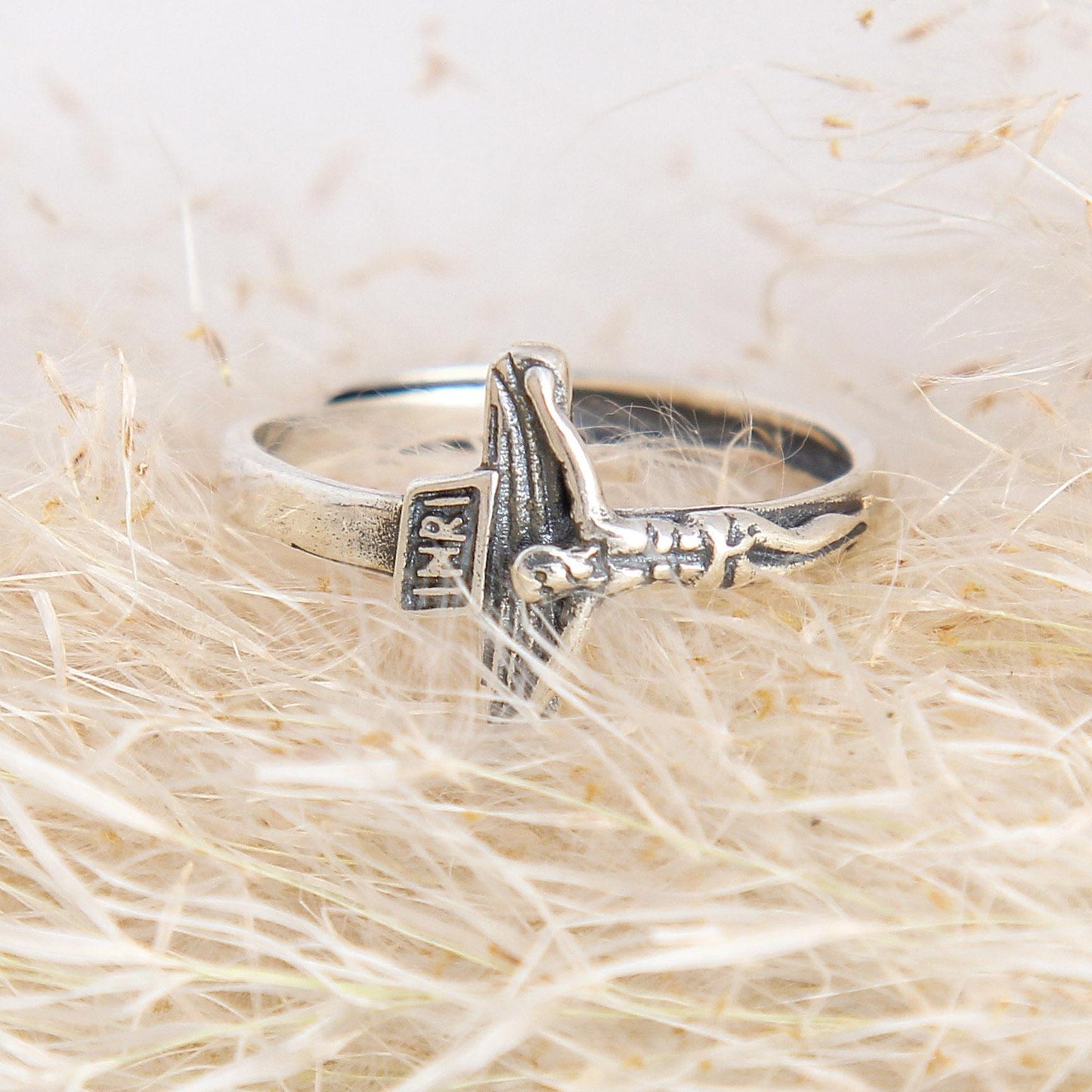S925 Jesus Cross Ring - Sterling Silver, Unique Religious Jewelry with Three Distinct Faith-Inspired Designs, Spiritual Symbol of Devotion,Crucifixion, Perfect Christian Gift for Men, Women, and Loved Ones