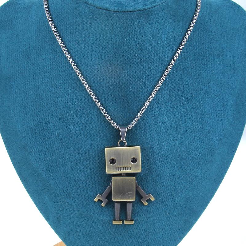HN052:Hip-Hop Style Necklace,,Robot Necklace for Women and Men
