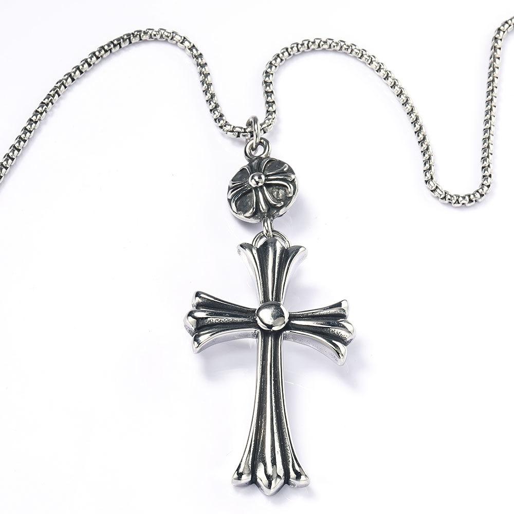 HN062:Hip-Hop Style Necklace, Vintage Cross Pendent Necklace For Women And Men
