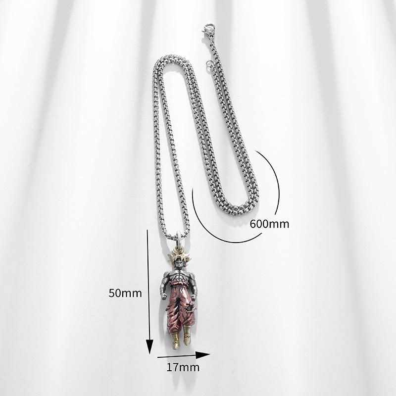 HN067:Hip-Hop Style Necklace,Dragon Ball Z Super SaiYan Goku Pendent Necklace For Women And Men
