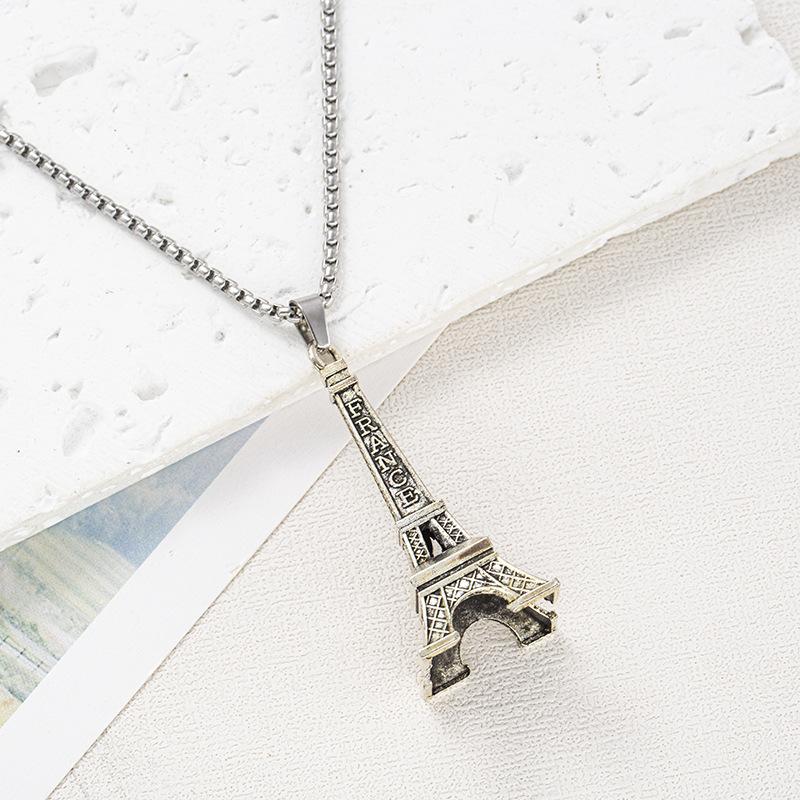 HN063:Hip-Hop Style Necklace, Eiffel Tower Pendent Necklace For Women And Men