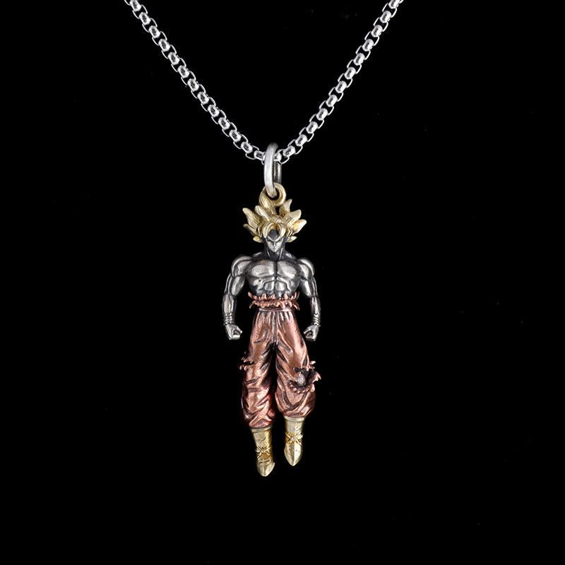 HN067:Hip-Hop Style Necklace,Dragon Ball Z Super SaiYan Goku Pendent Necklace For Women And Men