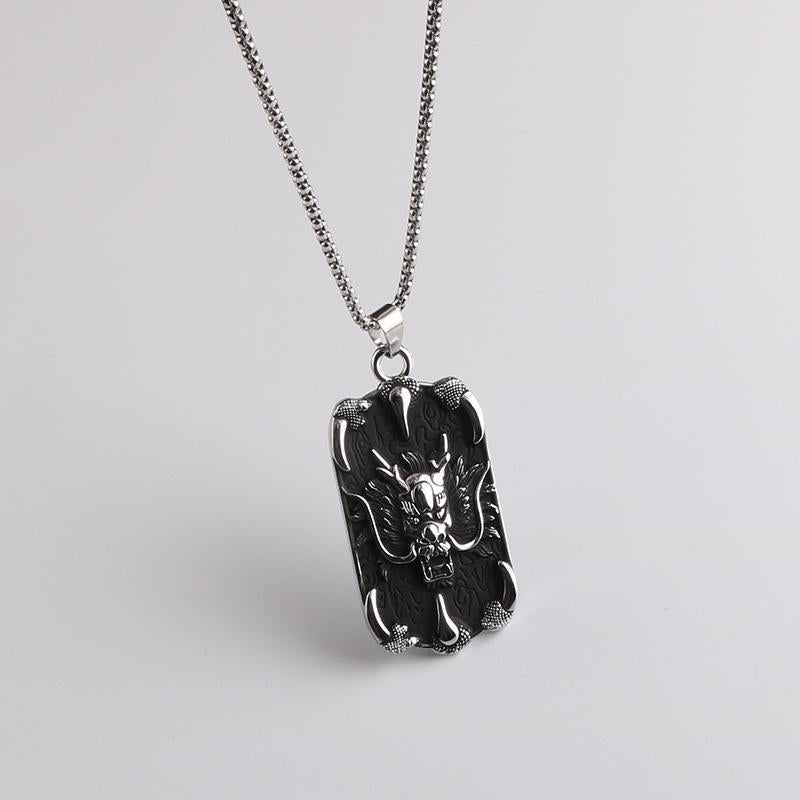HN061:Hip-Hop Style Necklace,Anaglyph Pan Dragon Penent Necklace For Women And Men