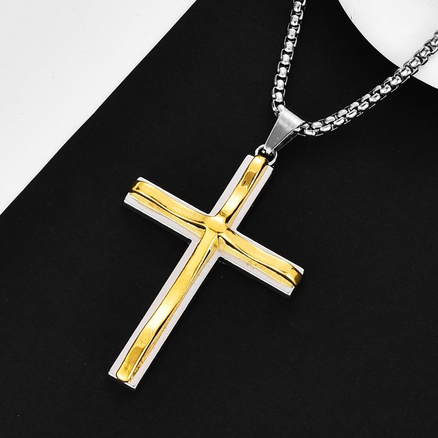 HN070:Hip-Hop Style Necklace,Simple Cross Pendent Necklace For Women And Men