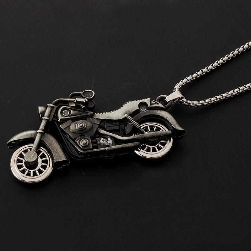 HN060:Hip-Hop Style Necklace,Motorcycle Shaped Wheel Can Rotate Pendant Necklace For Women And Men