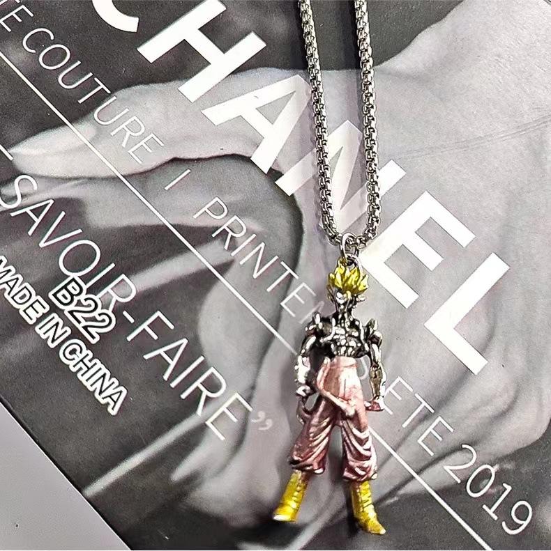 HN067:Hip-Hop Style Necklace,Dragon Ball Z Super SaiYan Goku Pendent Necklace For Women And Men