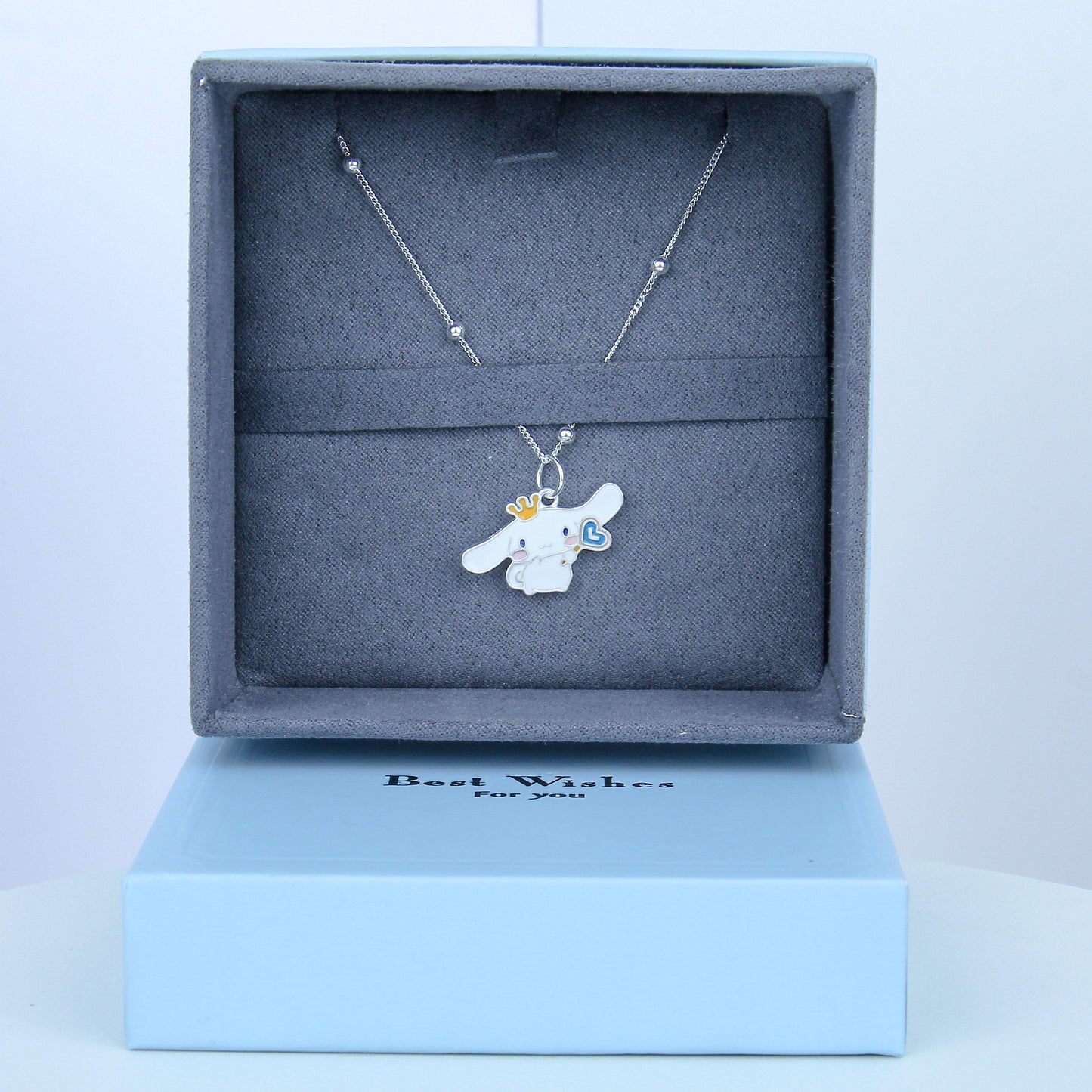 S925 Sterling Silver necklace for women-White Crown Heart Dog Pendant, Stylish and Adorable Necklace, Fashionable Jewelry, Dainty Gifts for Mom Daughter Girlfriend.