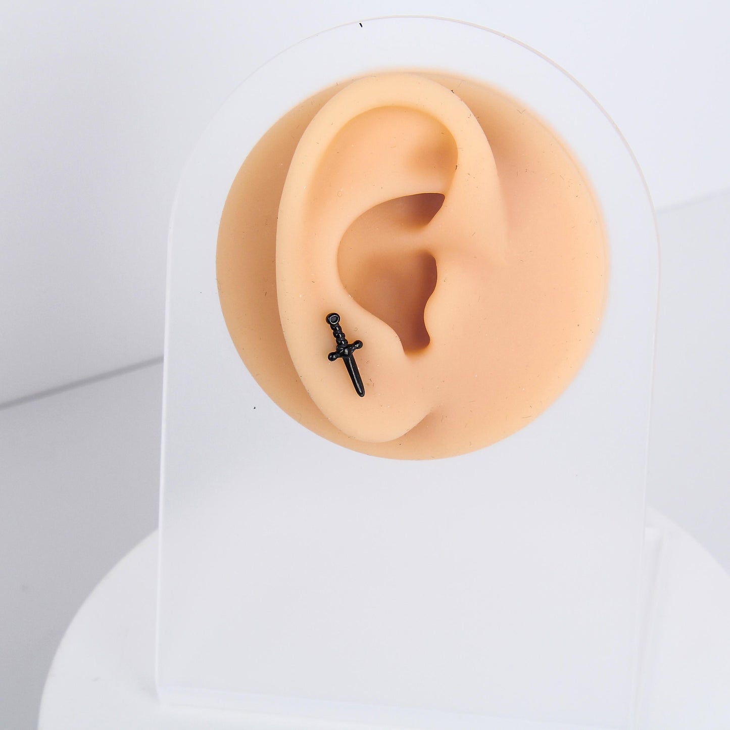 1 count / Punk Gothic Sword Stud Earring, Vintage Stud Earring with Round Back,Barbell Studs Halloween Party Cosplay–Titanium stud, Earlobe Earring, Helix Cartilage Earring for Men and Women