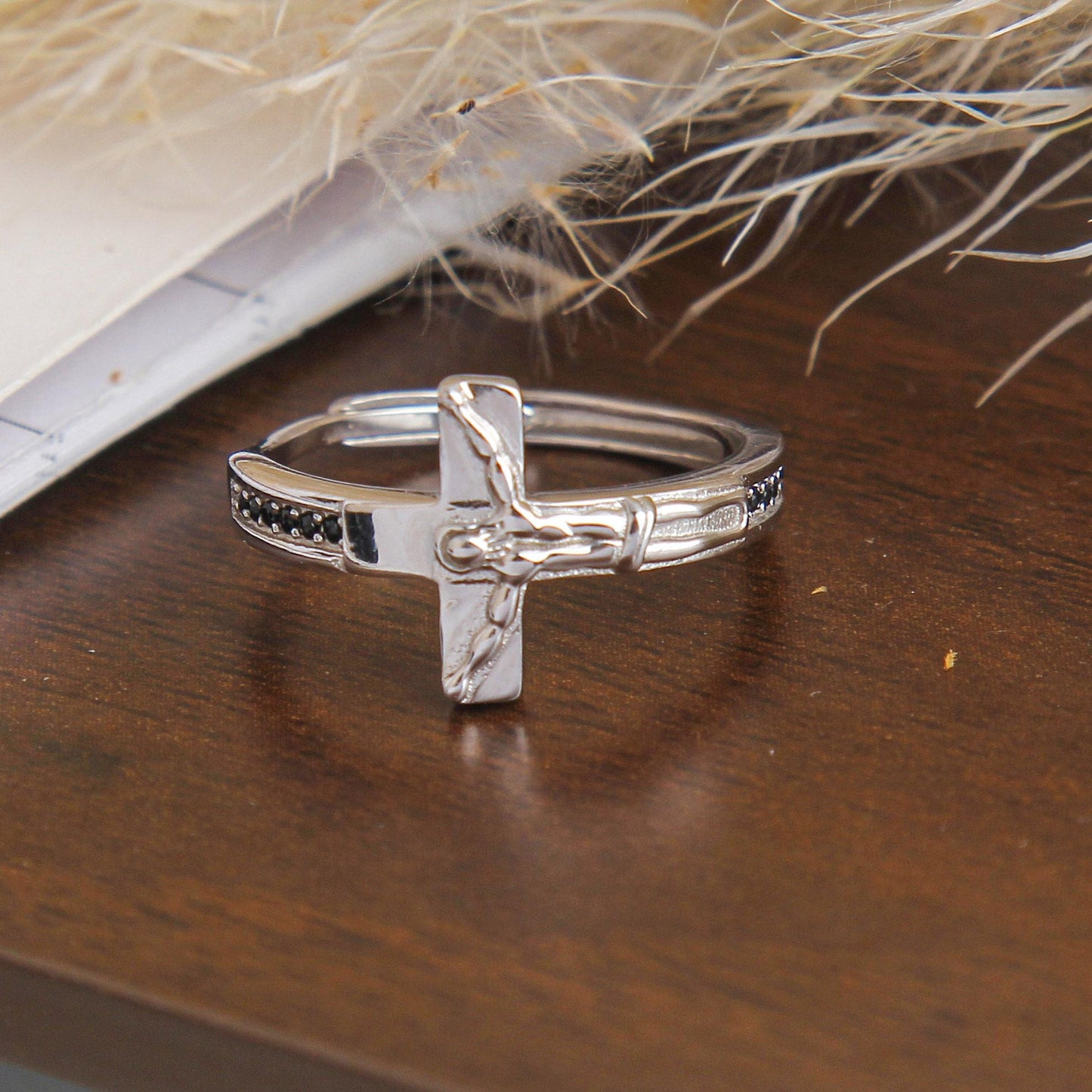 S925 Jesus Cross Ring - Sterling Silver, Unique Religious Jewelry with Three Distinct Faith-Inspired Designs, Spiritual Symbol of Devotion,Crucifixion, Perfect Christian Gift for Men, Women, and Loved Ones