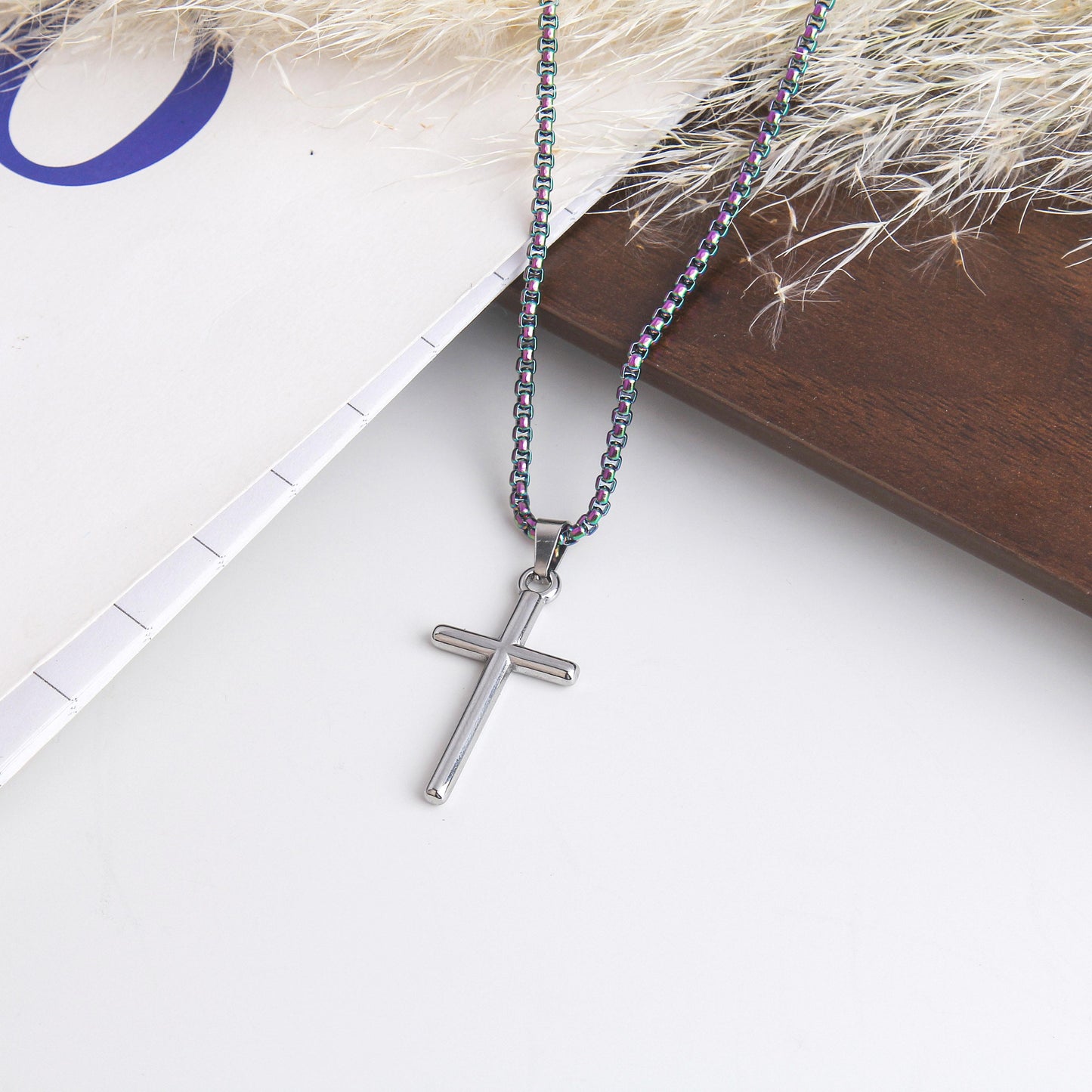 Colorful Box Chain with Different Pendant Necklace – Stainless Steel, Various Pendant, Unique and Elegant Statement Jewelry, Simple and Cool, Trendy Jewelry for Daily Wear