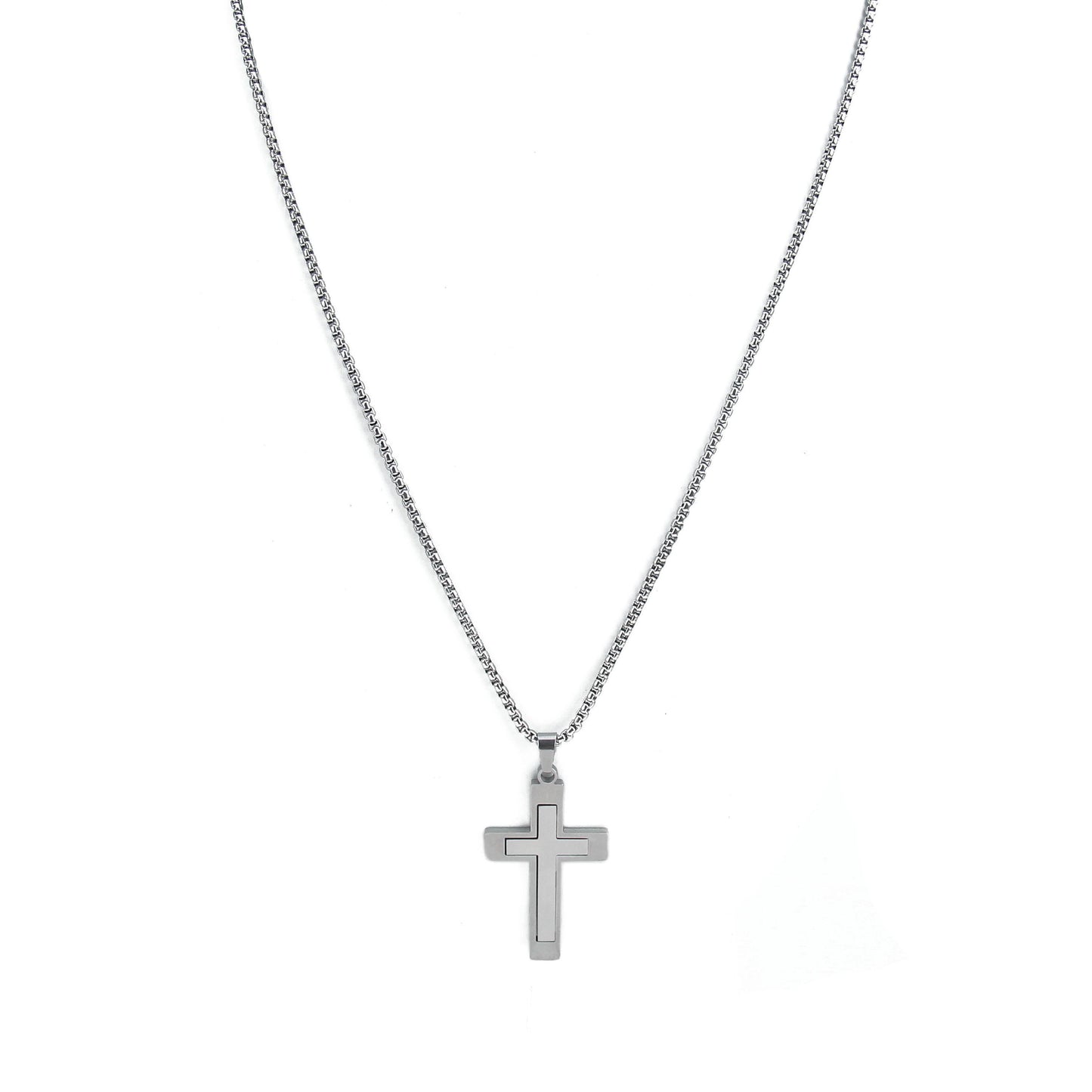 HN054:Hip-Hop Style Necklace,Cross Pendant Chain Necklace for Women and Men