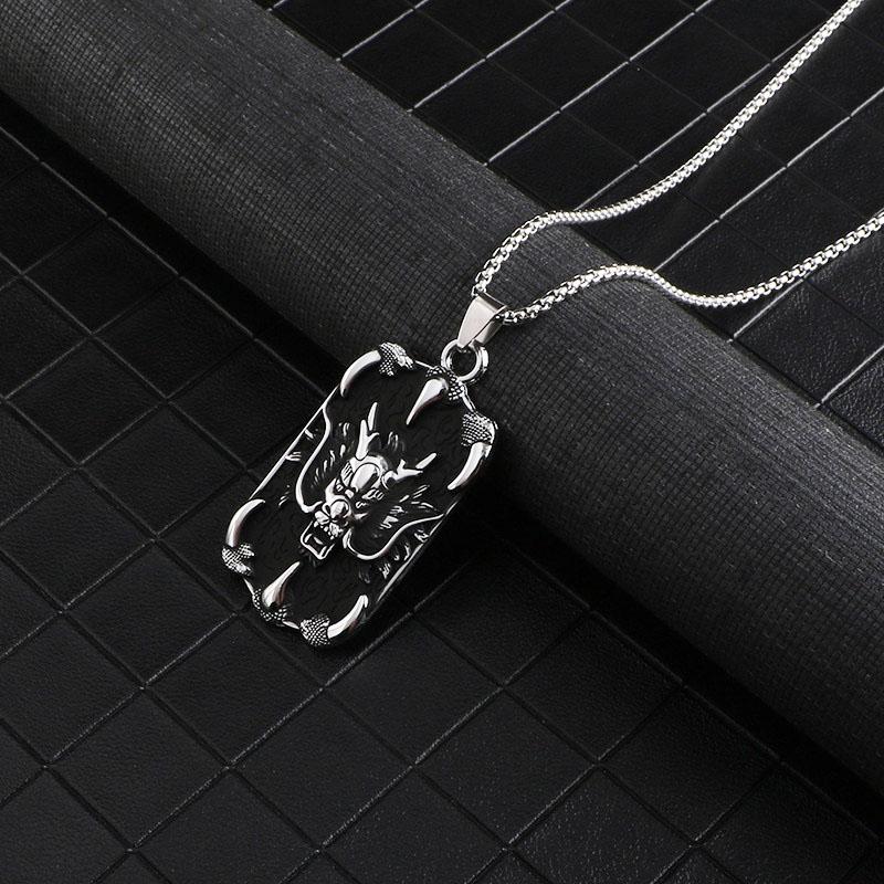 HN061:Hip-Hop Style Necklace,Anaglyph Pan Dragon Penent Necklace For Women And Men
