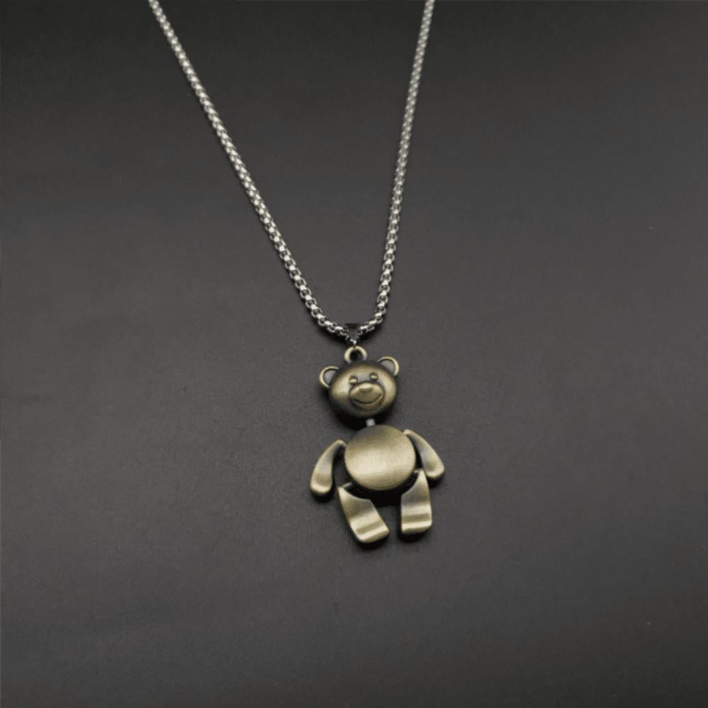 HN053:Hip-Hop Style Necklace, Bear Pendant Necklace for Women and Men