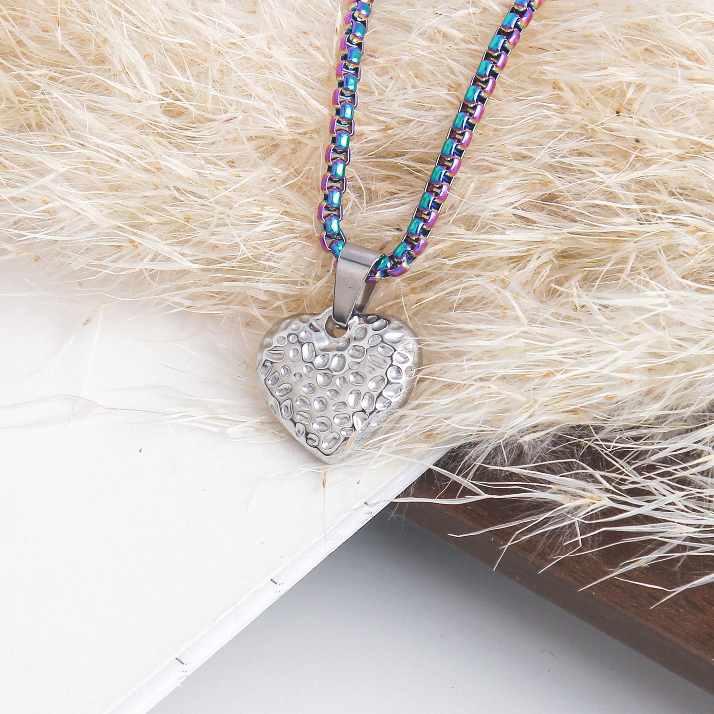 Colorful Box Chain with Different Pendant Necklace – Stainless Steel, Various Pendant, Unique and Elegant Statement Jewelry, Simple and Cool, Trendy Jewelry for Daily Wear