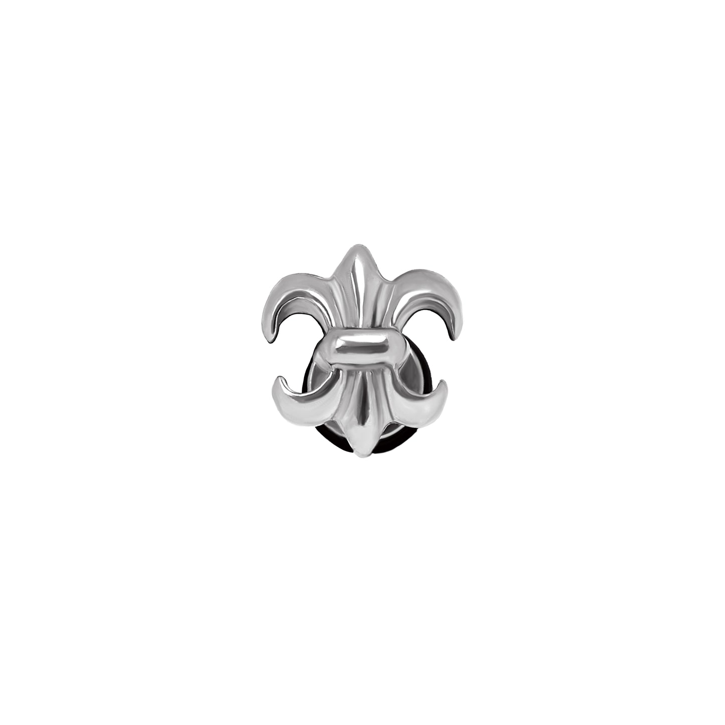 1 Count of Punk Fleur-de-Lis Gothic Stud Earrings: Vintage Style with Flat Back – Titanium Stud, Hypoallergenic Steel Helix Cartilage Earring for Men and Women, Ideal for Halloween Party Cosplay