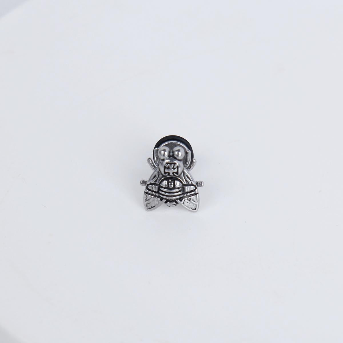 1 count/ Punk bumble bee stud,gothic earring, vintage Crown Stud Earring with Flat Back –titanium stud, earring, Helix Cartilage Earring for Men and Women