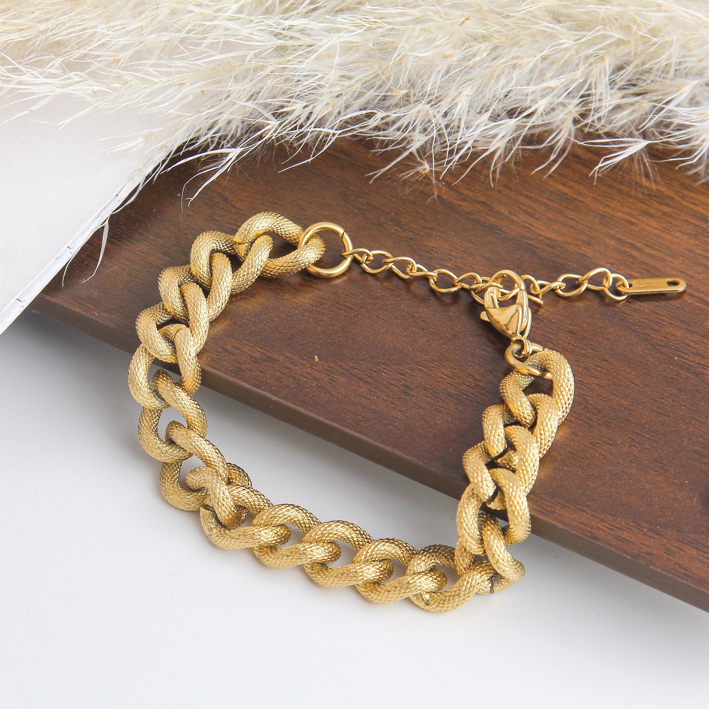 Stainless Steel Bracelet – Textured Rope Chain Design, Streetwear and Hip-Hop Style Jewelry, Fit for a Cool and Trendy Look, Perfect for Layering and Everyday Wear