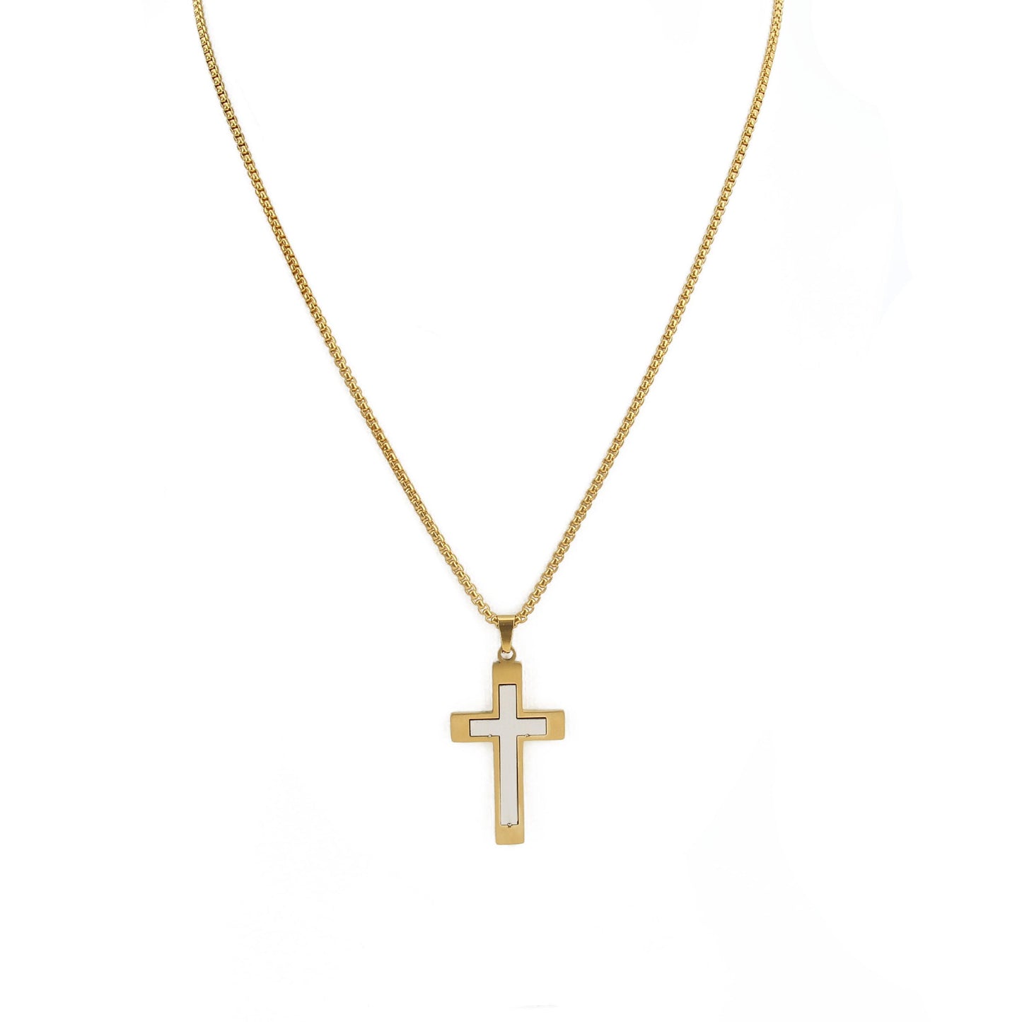 HN054:Hip-Hop Style Necklace,Cross Pendant Chain Necklace for Women and Men