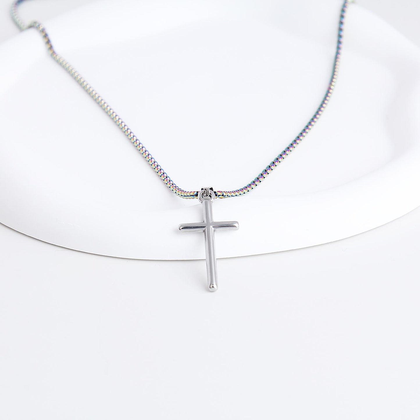 Colorful Box Chain with Different Pendant Necklace – Stainless Steel, Various Pendant, Unique and Elegant Statement Jewelry, Simple and Cool, Trendy Jewelry for Daily Wear