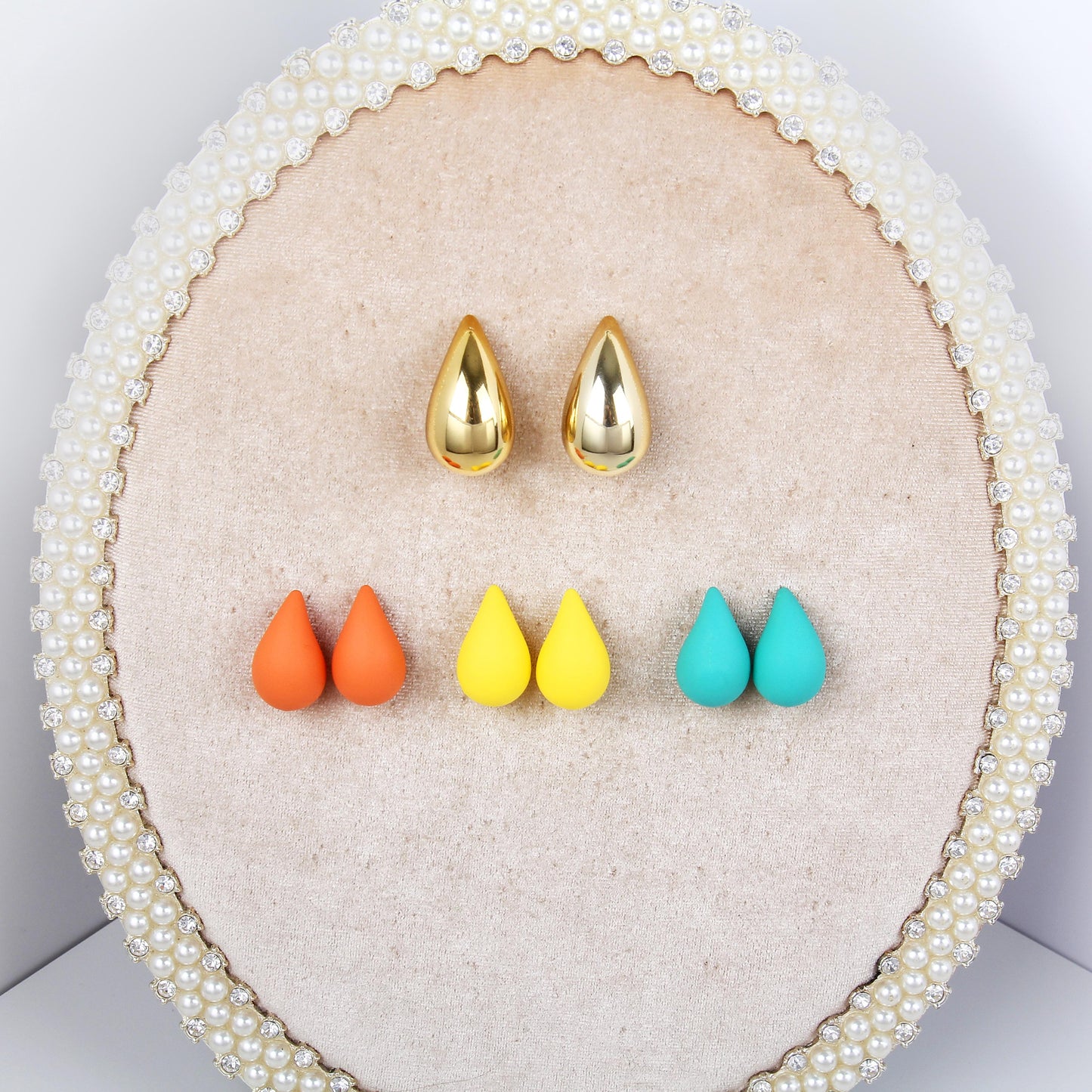 set/4pairs Teardrop Earrings – buy1 stainless steel teardrop eaaring get 3 colorful Earrings free