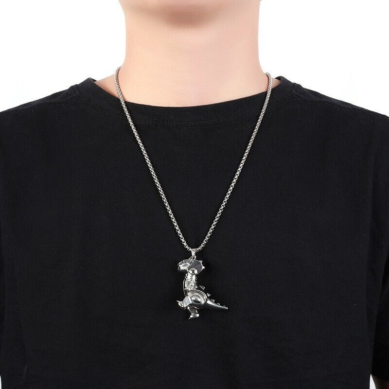 HN025:Hip-Hop Style NecklaceMen's Amulet Stainless Steel Dinosaur Pendant Necklace Necklace for Women and Men