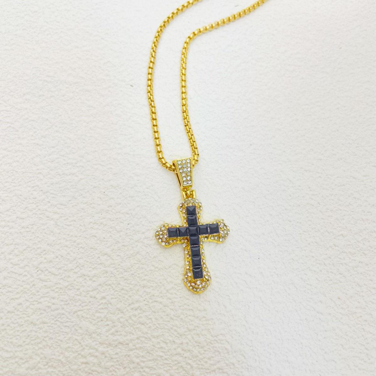 HN050:Hip-Hop Style Necklace, Colorful Cross necklace for Women And Men, Stainless Steel Necklace, Titanium Steel