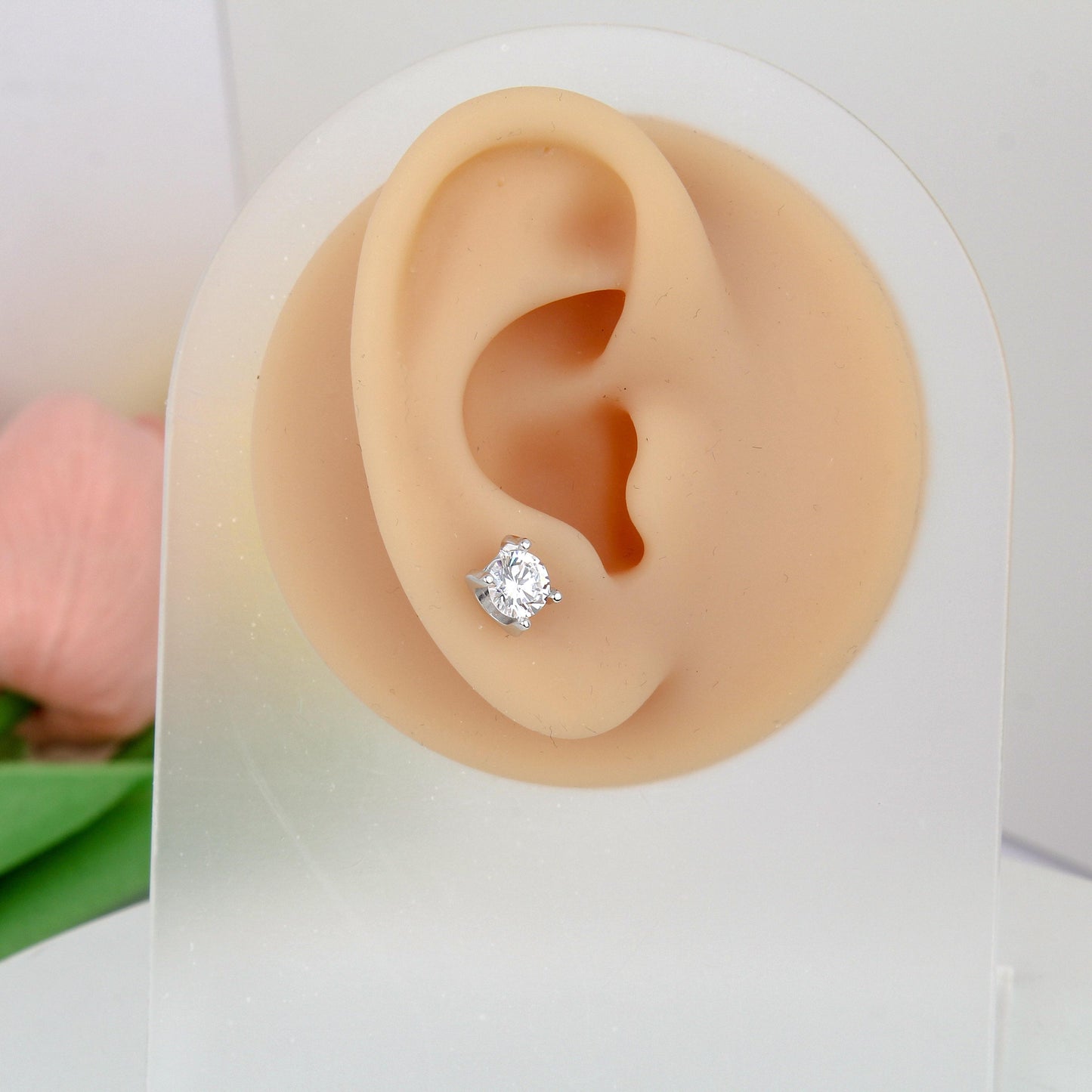 S925 stud set/ Minimalist Design Zircon Jewelry Set for Women-Sterling Silver, Four-prong Set, Necklace and Earring Includes, Simple and Classic ,Dainty Gifts for Mom Daughter Girlfriend.