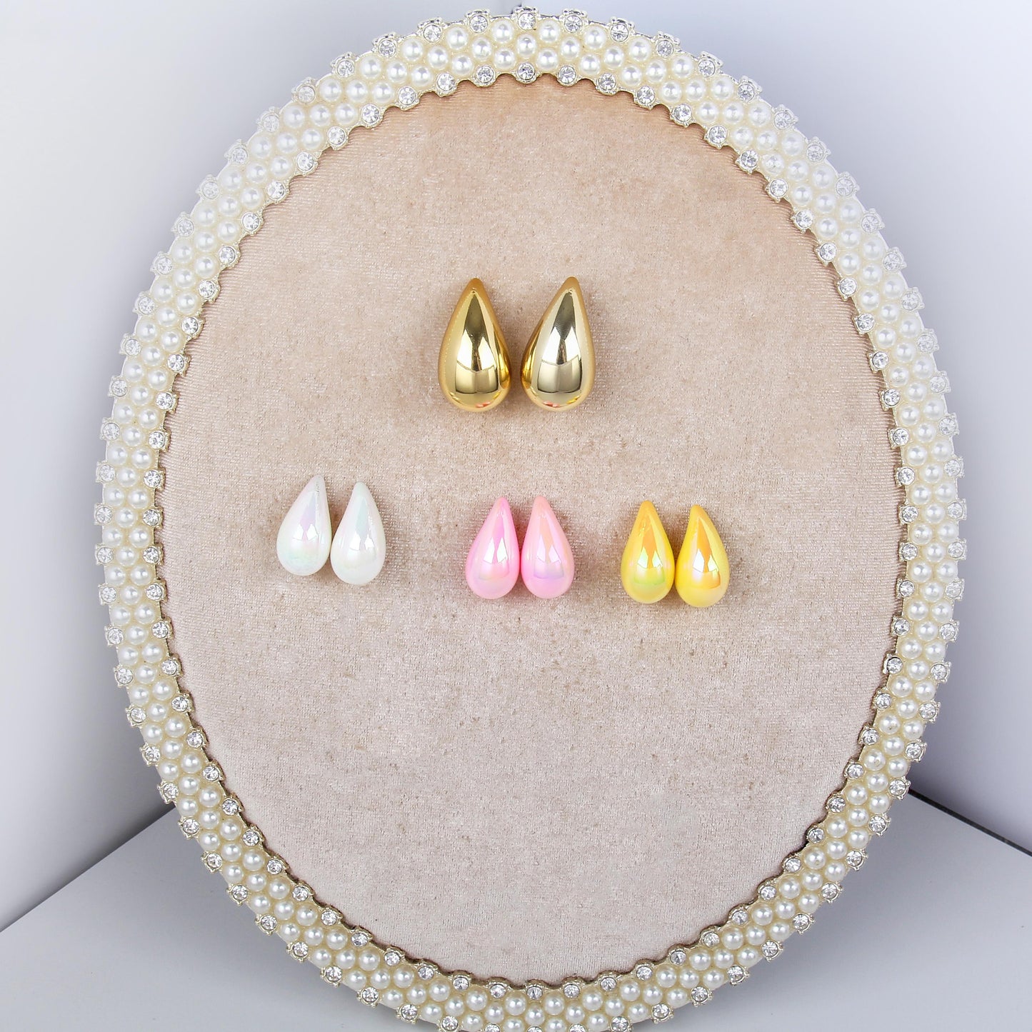 set/4pairs Teardrop Earrings – buy1 stainless steel teardrop eaaring get 3 colorful Earrings free