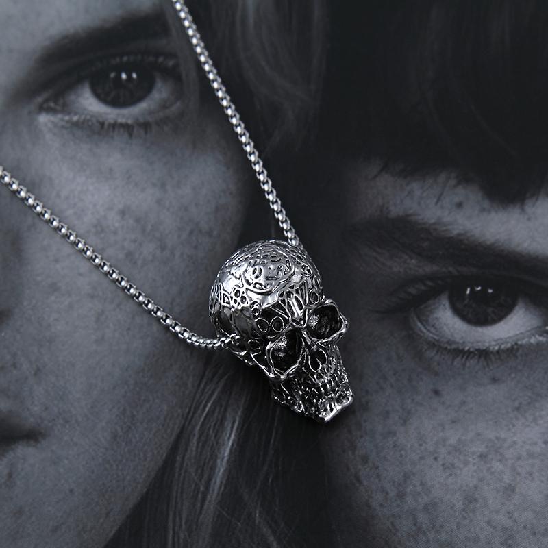 HN046:Hip-Hop Style Necklace,Skull Pendent Necklace for Women and Men