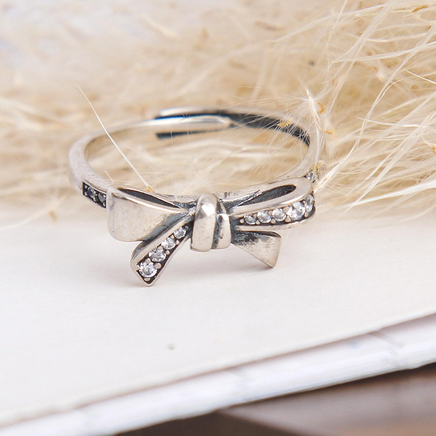 S925 Bow Tie Silver Ring - Sterling Silver, Two Distinct Bow Designs (Bowtie & Ribbon), Cute and Delicate Fashion Jewelry, Adjustable Size, Perfect for Gifts and Everyday Wear