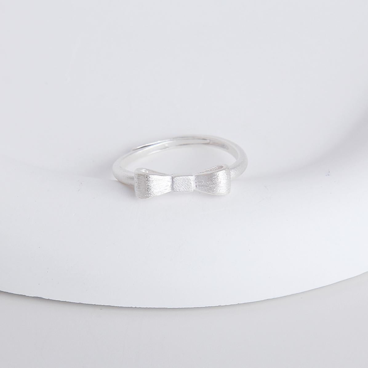 S925 Bow Tie Silver Ring - Sterling Silver, Two Distinct Bow Designs (Bowtie & Ribbon), Cute and Delicate Fashion Jewelry, Adjustable Size, Perfect for Gifts and Everyday Wear