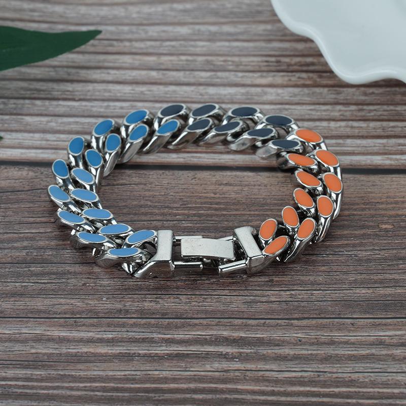 HN079:Hip-Hop Style Necklace,Colorful Rainbow Cuba Chain Neckalce And Bracelets For Women And Men