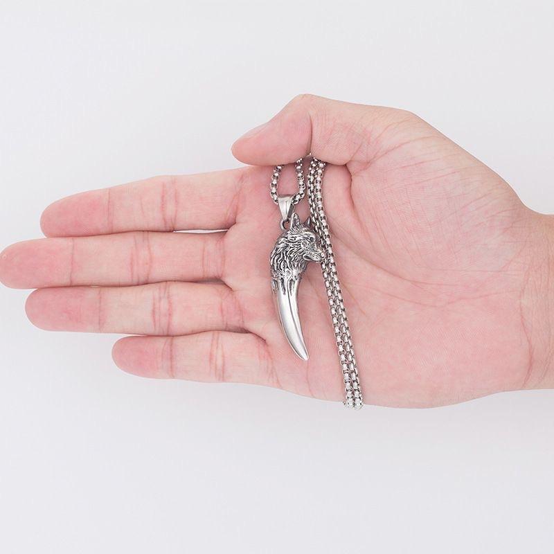HN068:Hip-Hop Style Necklace,Spiritrain Wolf Teeth shape Pendent Necklace For Women And Men