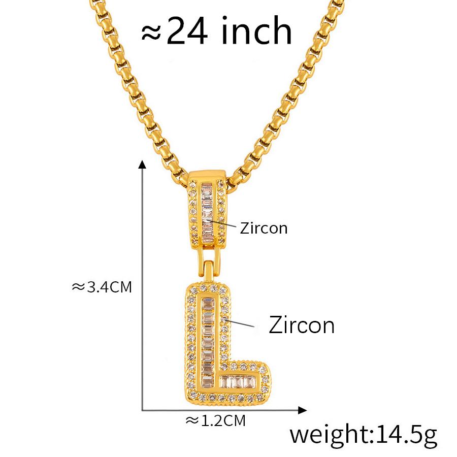 Personalized 26 Letters Necklace, A-Z Alphabet Pendant with Box Chain, Initial Letters with Zircon,Gift for Men and Women