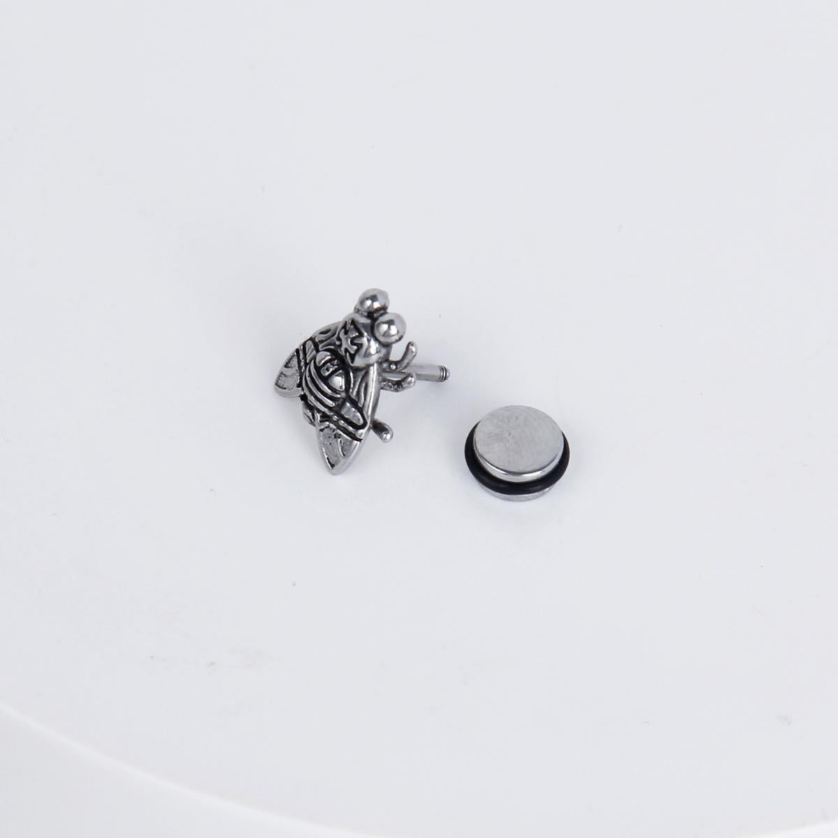 1 count/ Punk bumble bee stud,gothic earring, vintage Crown Stud Earring with Flat Back –titanium stud, earring, Helix Cartilage Earring for Men and Women