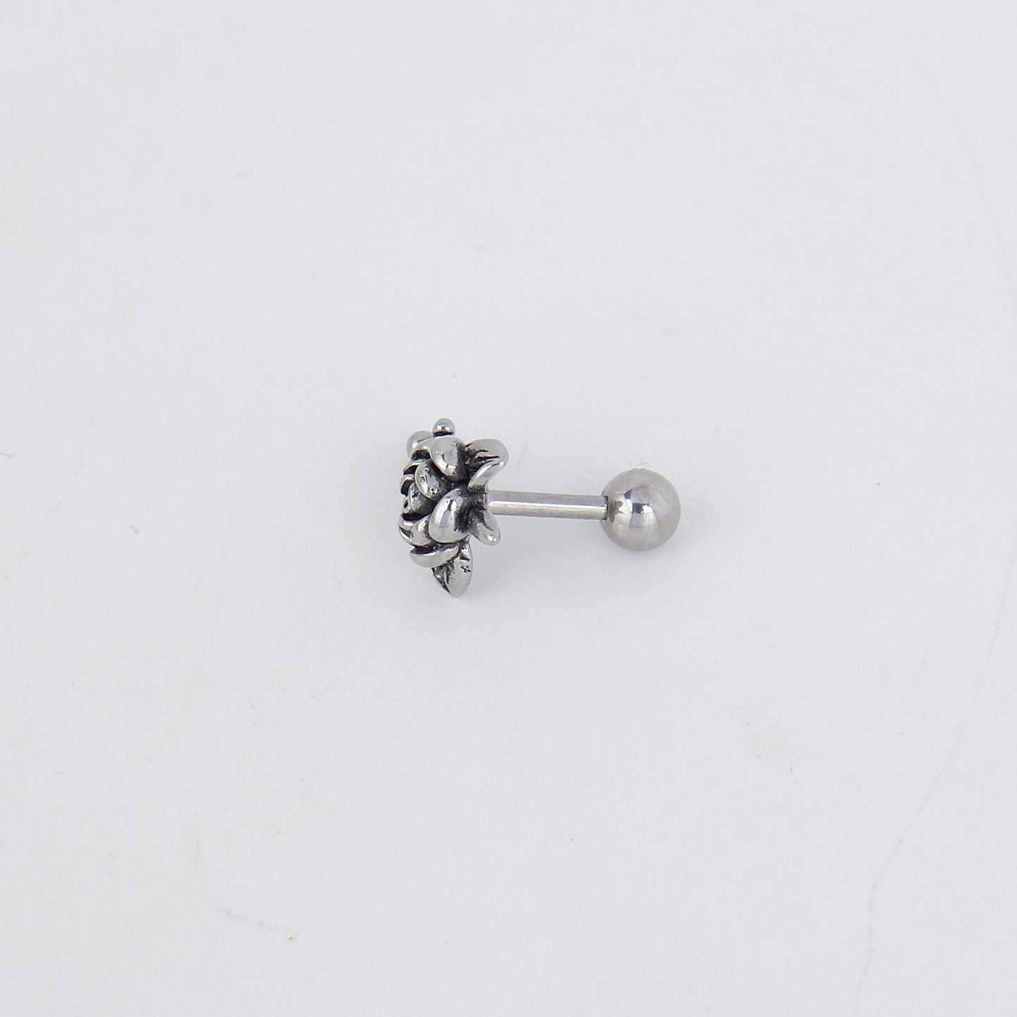 1 count/ Punk Gothic Rose with Sword Stud Earring, Vintage Stud Earring with Round Back, Barbell studs –Titanium Stud, Earlobe earring, Helix Cartilage Earring for Men and Women