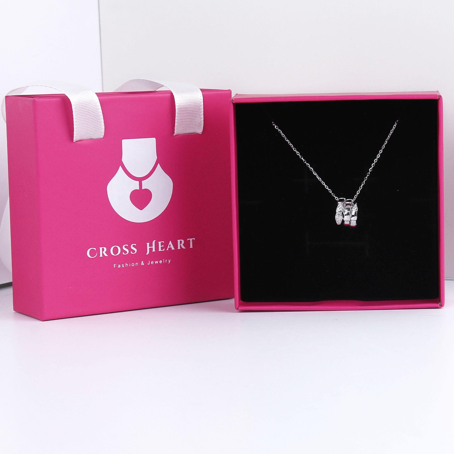 S925 Silver Coiled Snake Design Pendant necklace for women-Sterling Silver , Sparkling Zirconia Necklaces,Dainty Gifts for Mom Daughter Girlfriend.