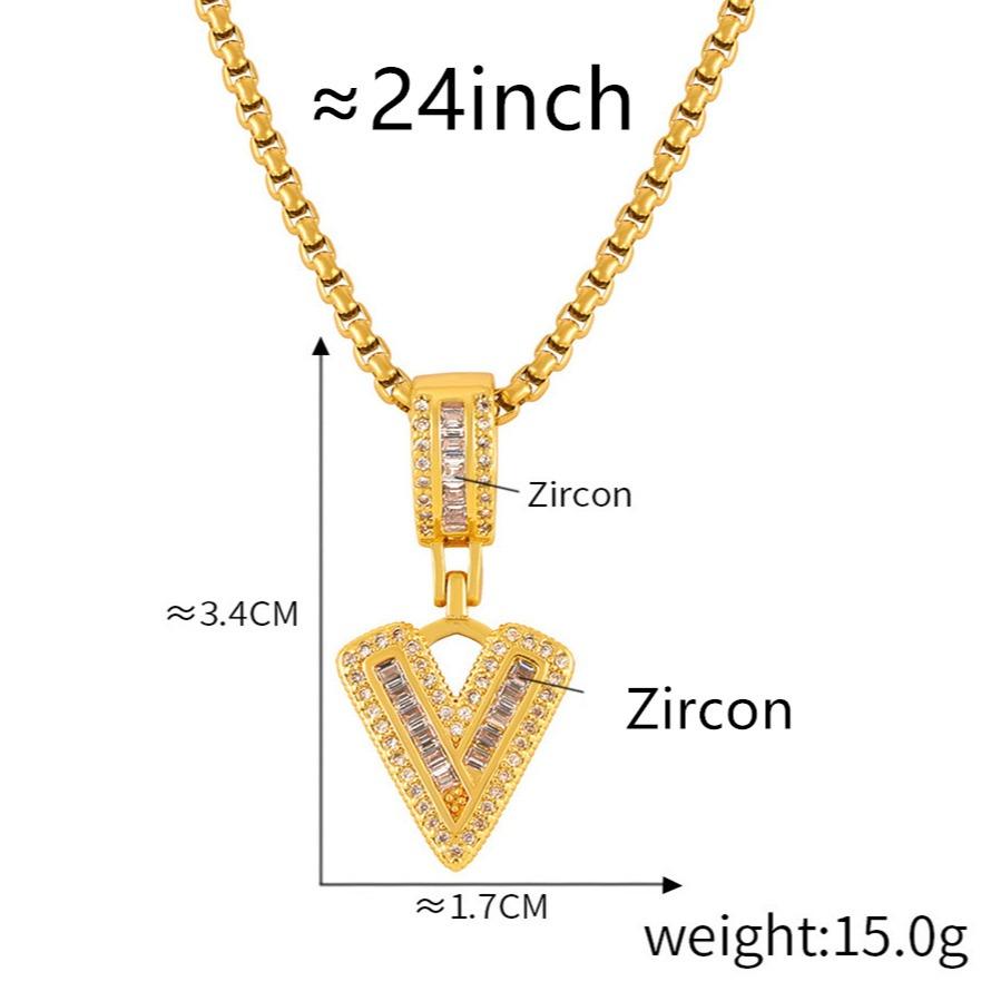 Personalized 26 Letters Necklace, A-Z Alphabet Pendant with Box Chain, Initial Letters with Zircon,Gift for Men and Women