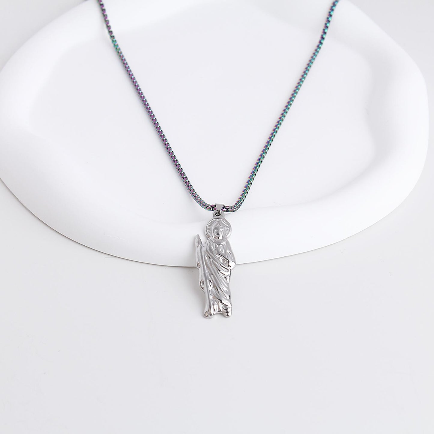 Colorful Box Chain with Different Pendant Necklace – Stainless Steel, Various Pendant, Unique and Elegant Statement Jewelry, Simple and Cool, Trendy Jewelry for Daily Wear