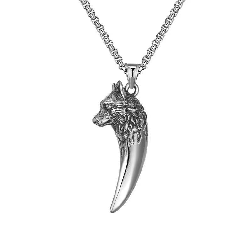 HN068:Hip-Hop Style Necklace,Spiritrain Wolf Teeth shape Pendent Necklace For Women And Men