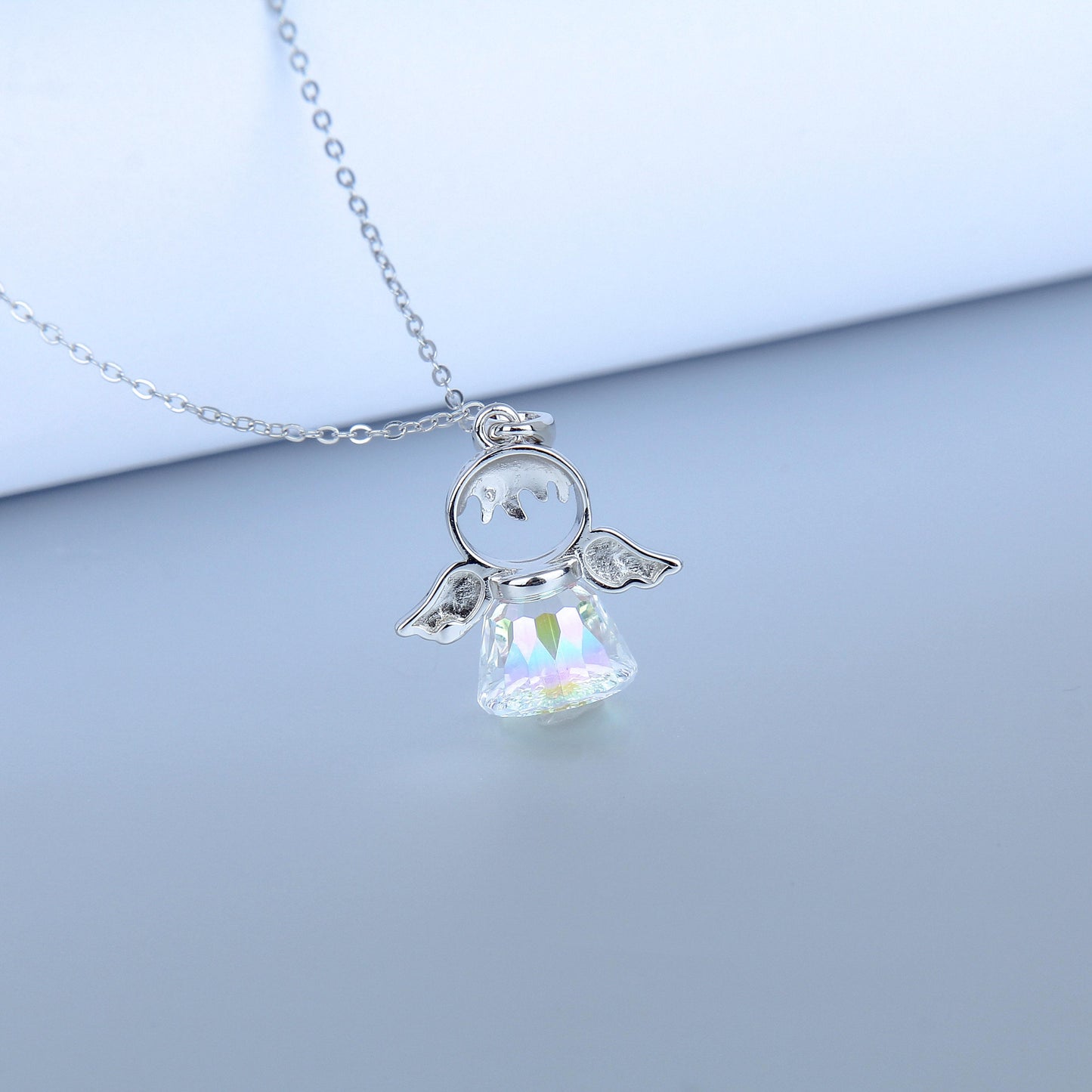 S925 Sterling Silver Necklace for women-Delicate Angel Design Pendant, Stylish and Adorable, Fashionable Jewelry Dainty Gifts for Mom Daughter Girlfriend.