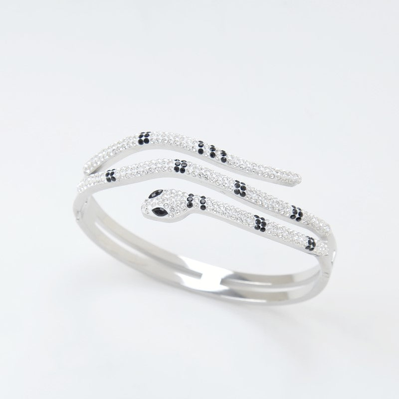 B29.Titanium Stainless Steel Elegant Snake Bangle Bracelet,for Women,Girls,Friends,Waterproof. High Quality